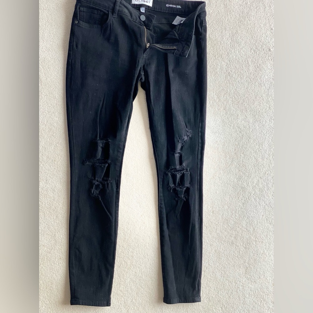DL1961 Emma full length Jean distressed black
